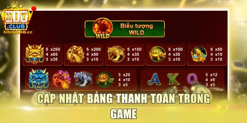 Cập nhật bảng thanh toán trong game